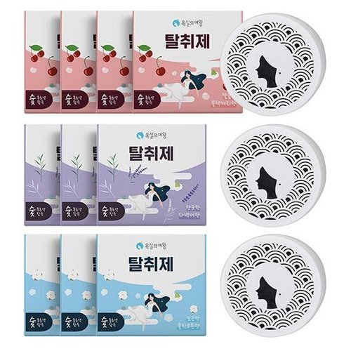 욕실의여왕 ★방송에서만 반값★욕실의여왕 실내 탈취제 고체형 싱글세트 총10개 (블랙체리향 4개 / 라벤더향 3개 / 클린코튼향 3개)