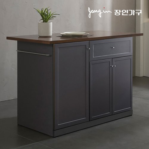 장인가구 쉐프 그레이 수납형 홈바 아일랜드식탁 1200 [의자별도] - 에누리 가격비교