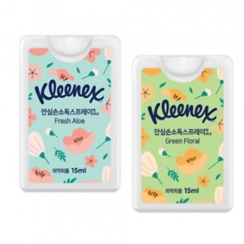 셀러허브 1 크리넥스 안심 손소독 스프레이 그린플로럴향 (15ml X 6EA) x3SET_code8001