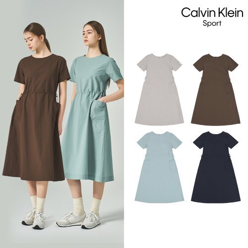 Calvin Klein [신상]26SS 여성 시어서커 원피스