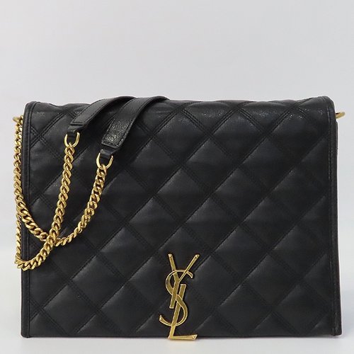 [중고] 입생로랑 고이비토 중고명품  579607 블랙 컬러 베키 금장 로고 퀄팅 숄더백