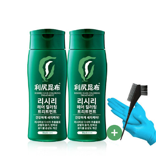리시리 (기본구성)리시리 다시마 헤어 컬러 트리트먼트 2개 + 전용빗 1개 + 라택스 장갑 2매