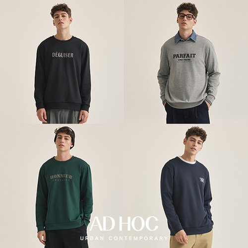 [bshop] [애드혹]24FW 남성 크림 기모 맨투맨 셔츠 4종 null | 홈쇼핑모아 [bshop] [애드혹]24FW 남성 크림 기모 맨투맨 셔츠 4종 null