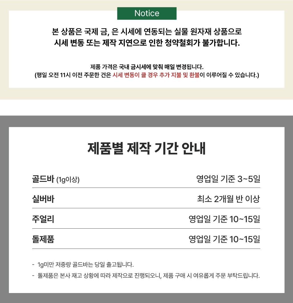 [잡화] 한국표준금거래소 상품 공지