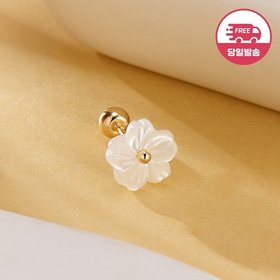 당일발송 14K 미니 제라늄 플라워 꽃 피어싱 한쪽 JAE40811