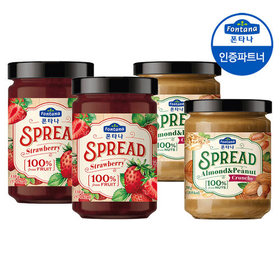 폰타나 스프레드 스트로베리 330g 2병+아몬드피넛 290g 2병
