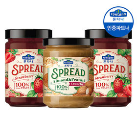 폰타나 스프레드 스트로베리 330g 2병+아몬드피넛 290g 1병