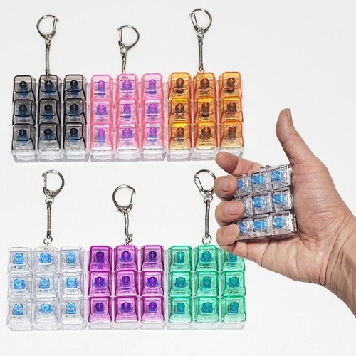 셀러허브 패션 크리스탈 9단 키캡키링 딸깍이 손장난감 키보드 클리커 악세사리 피젯토이 (46103361)