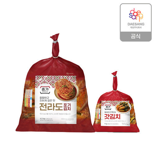 [종가] 전라도 포기김치 4.2kg + 갓김치 1kg