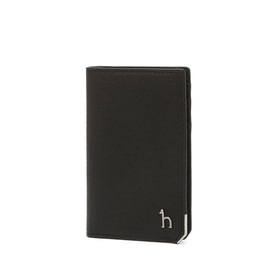 헤지스 액세서리 [선물추천][Online 한정판][BASIC] 블랙 실버바장식 소가죽 카드지갑 (HJHO6E942BK)