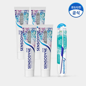 [센소다인] 엑스트라 화이트 민감성 치약 120g x4개+딥클린 칫솔 1개