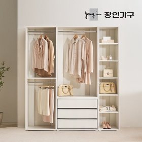 올리세 E0 드레스룸 시스템 옷장 세트 1800 B (600 2단행거+800 서랍옷장+선반장)