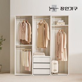 올리세 E0 드레스룸 시스템 옷장 세트 1800 A (600 2단행거+긴옷행거+서랍옷장)