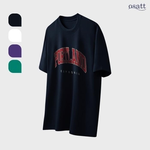 패션플러스 [오사뜨] 오사뜨 반팔 티셔츠 그래픽 프린팅 오버핏반팔 포틀랜 (34442274)