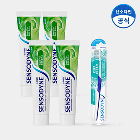 [센소다인] 후레쉬 플러스 민감성 치약 100g x4개+딥클린 칫솔 1개