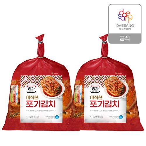 종가 아삭한포기김치 4.4kg*2봉 / 총 8.8kg