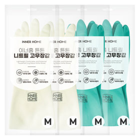 [TOPS]이너홈 튼튼 니트릴 고무장갑 2종 세트 4개입