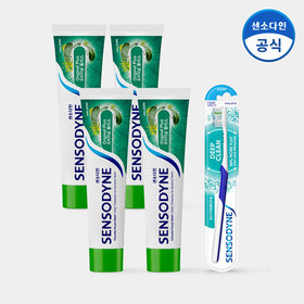 [센소다인] 오리지날 플러스 치약 100g x4개+딥클린 칫솔 1개