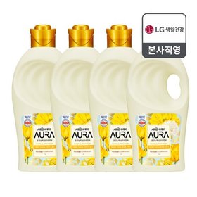 샤프란 아우라 섬유유연제 용기 1L 미드나잇골드 x 4개