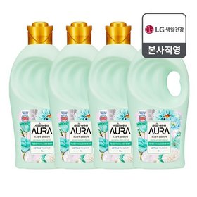 샤프란 아우라 섬유유연제 용기 1L 스모키머스크 x 4개