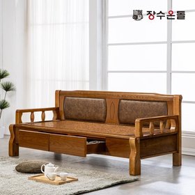 장수온돌 온재서랍 가죽형 홍맥반석 돌소파 온열카우치 건강소파