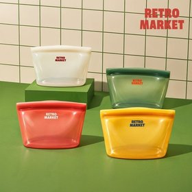 레트로마켓 실리콘 지퍼백 2P (1L+1.5L)