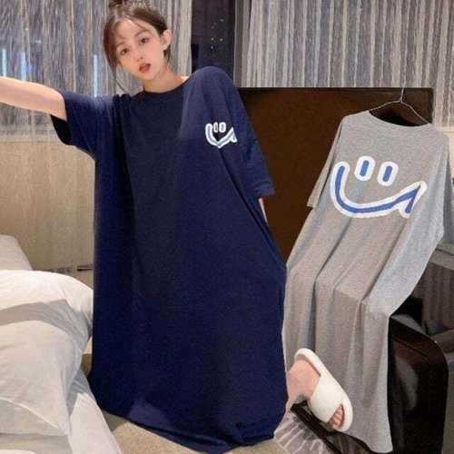 패션플러스 모노무드 URK-1001247 빅 베이직 여자 스마일 포인트 올데이 반팔 원피스