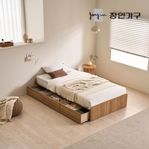 장인가구 (무료) 토리노 무헤드 서랍침대 SS (매트제외)