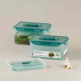 [2P]메디가드 발효숙성 원핸들 김치용기 3.6L 2개 구성 (누름판 포함)