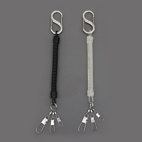 머털낚시 히트페이스 스텐 3중 고리 스프링줄 스프링 키퍼 분실 방지 고리 블랙 화이트_P379703090