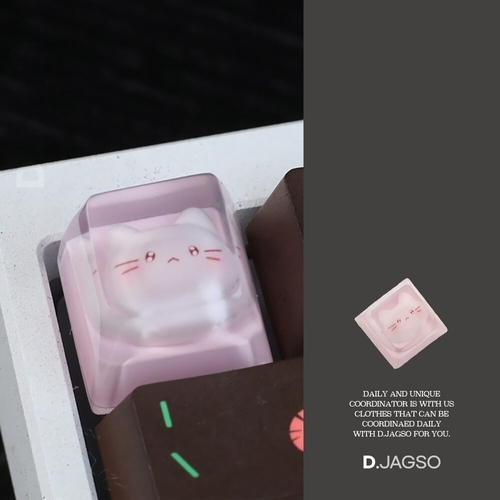 패션플러스 [디자이너몰] 키캡 고양이 기계식 키보드 악세사리 크리스탈