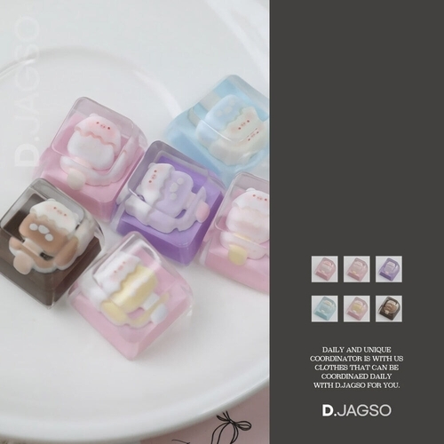 패션플러스 [디자이너몰] 크로스 핫셀링 맞춤 키캡 만화 크리스탈 키보드