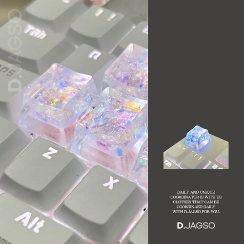 패션플러스 [디자이너몰] 기계 소프트 키캡 크리스탈 유리 쉘 키보드 ACC