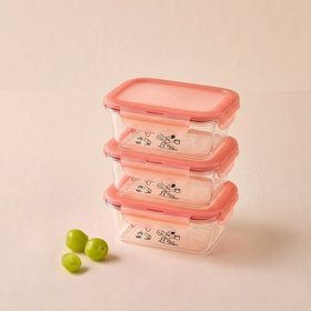 락앤락 X 스누피 사각 밀폐용기 460ml 3P 세트