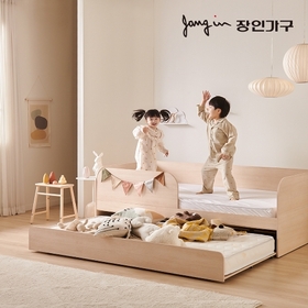 (무료) 장인가구 뉴피터 E0등급 저상형 슬라이딩 2단 침대 프레임 SS +가드