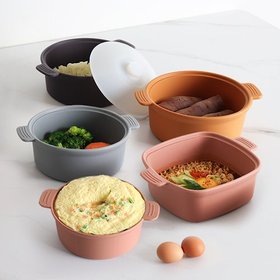 국내생산 실리콘 멀티쿠커/찜기 3종세트 (사각-1,480ml + 대-1,300ml + 중-700ml)