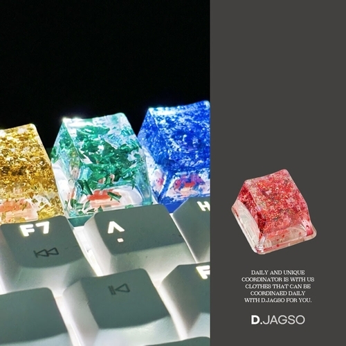 패션플러스 [디자이너몰] 크리스탈 키캡 투명 유리 구슬 스타일 키보드
