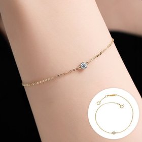 골드앤 14K 루미 베젤 1부 랩다이아몬드 팔찌 [1스톤]