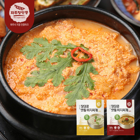 [파주장단콩] 맷돌 비지찌개 350g x 6팩(순한/매콤) / 황해도식 되지비탕