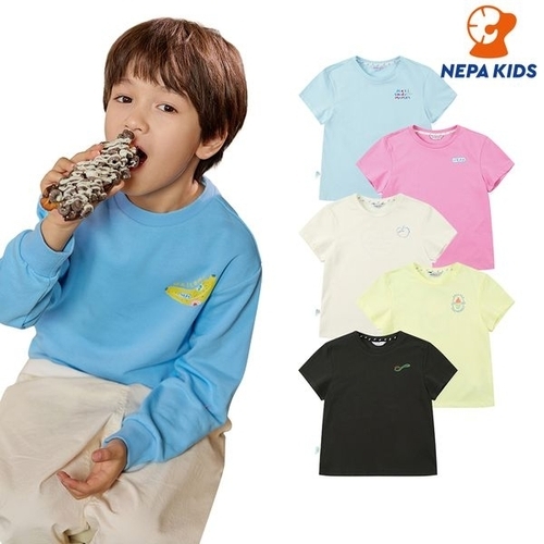 네파키즈 NEPA KIDS 공용 박세은 웰컴 반소매 티셔츠 KJD5321_P398007202
