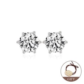 (9월베스트) 14K 프롱 4mm 랩그로운 다이아몬드 귀걸이 한쌍 NPE40868
