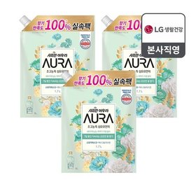 샤프란 아우라 섬유유연제 리필 1.7L 스모키머스크 X 3개