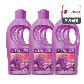 아우라 생화캡슐 초고농축 섬유유연제 용기1L 자스민머스크 x 3개