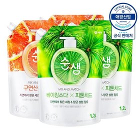순샘 믹스앤매치 주방세제 리필 1.2L ,4개