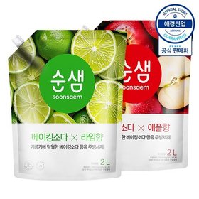 순샘 믹스앤매치 베이킹소다 주방세제 리필 2L ,2개