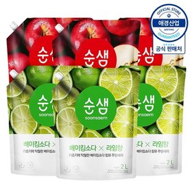 순샘 믹스앤매치 베이킹소다 주방세제 리필 2L ,6개