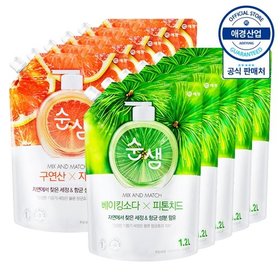 순샘 믹스앤매치 주방세제 리필 1.2L ,10개