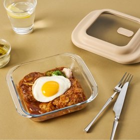 [1+1}바로한끼 간편조리 용기 900ml (전자레인지 내열유리 조리용기) 2개세트