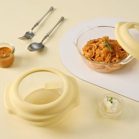 [1+1]바로한끼 간편조리 용기 700ml (전자레인지 내열유리 조리용기) 2개세트