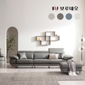 BIF보루네오 디에르 디아모 천연통가죽 4인 소파+스툴(SK스토아 특별혜택 포토리뷰 쿠션2개+테이블증정)